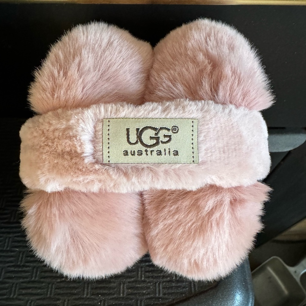 Dusty rose fuzzy earmuffs